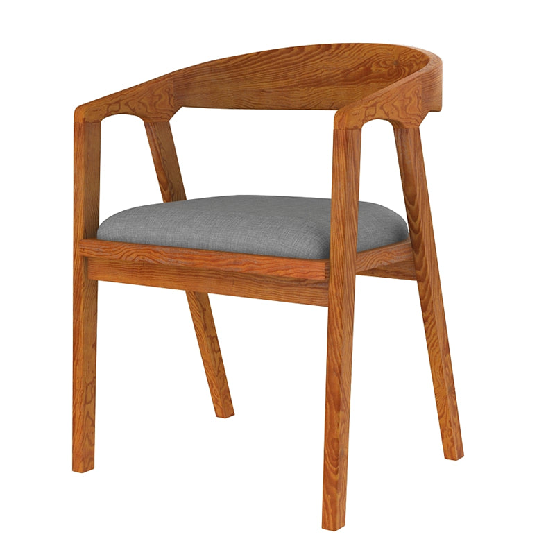 Silla de comedor de estilo tradicional, silla de comedor con brazo de cocina y patas de madera