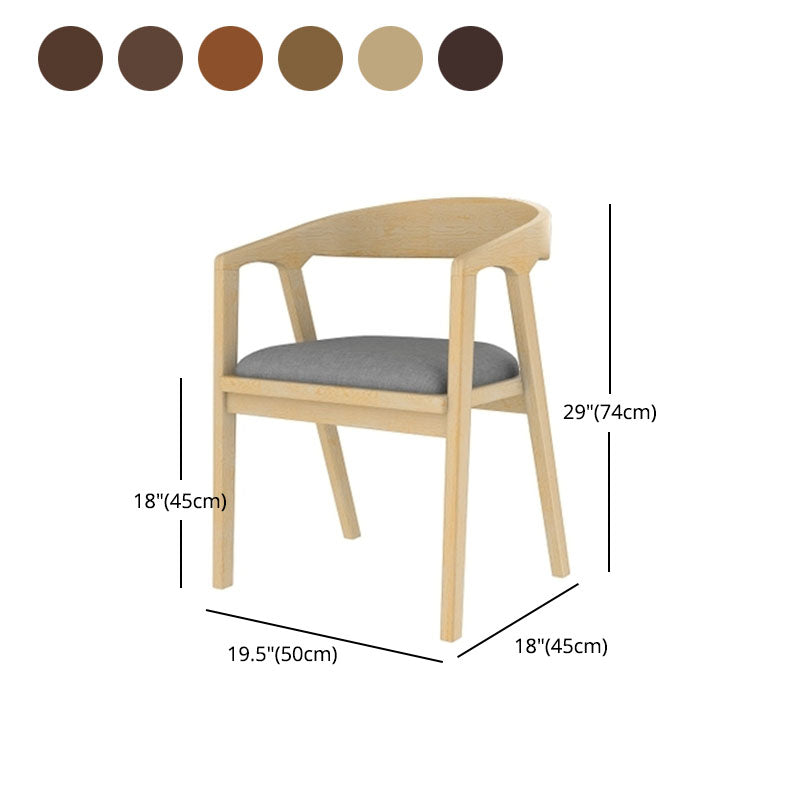 Silla de comedor de estilo tradicional, silla de comedor con brazo de cocina y patas de madera