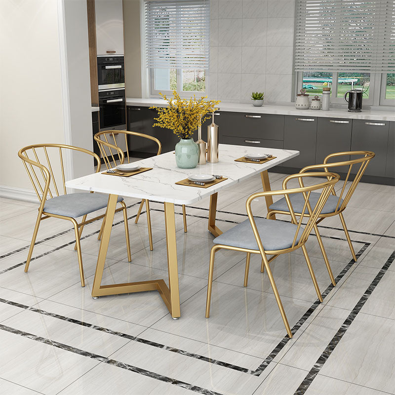 Sillas laterales traseras Windsor de estilo escandinavo Sillas de comedor tapizadas sin brazos