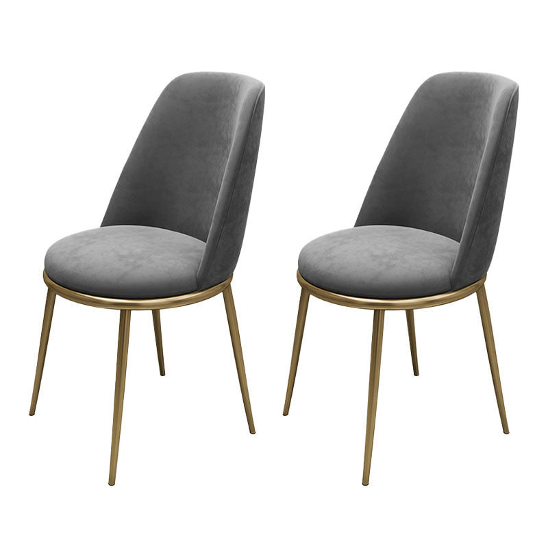 Sillas de comedor sin brazos con respaldo sólido de diseño escandinavo, silla lateral tapizada