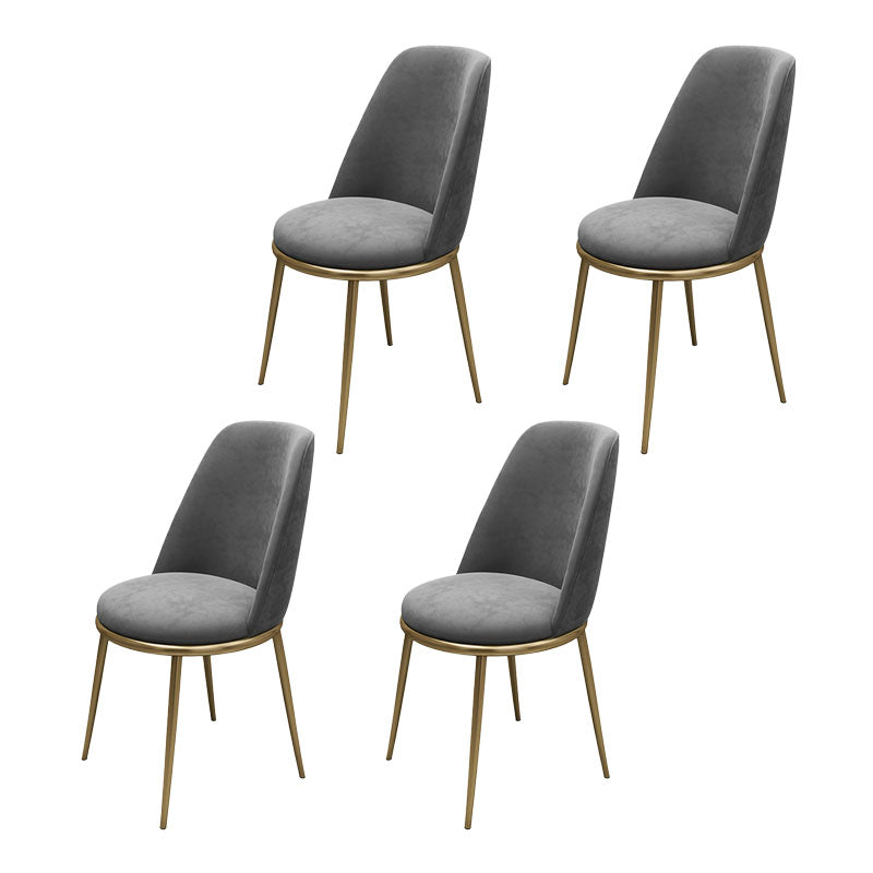 Sillas de comedor sin brazos con respaldo sólido de diseño escandinavo, silla lateral tapizada