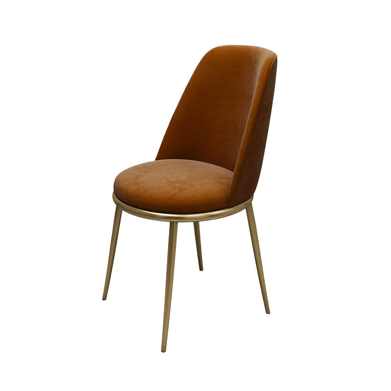 Sillas de comedor sin brazos con respaldo sólido de diseño escandinavo, silla lateral tapizada