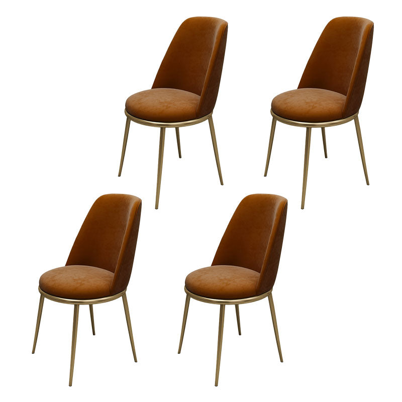Sillas de comedor sin brazos con respaldo sólido de diseño escandinavo, silla lateral tapizada