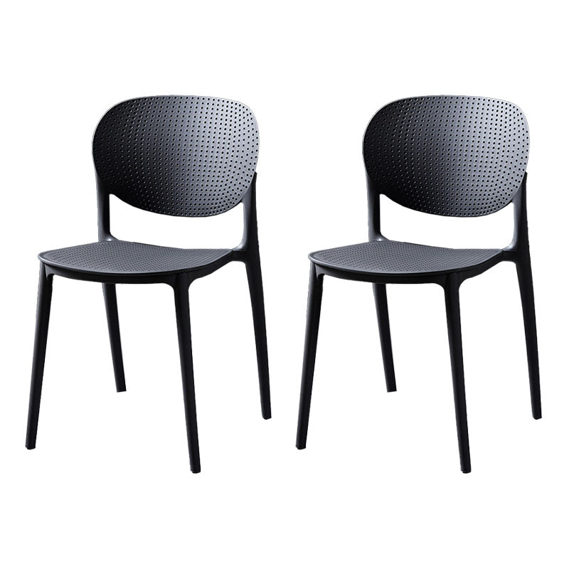 Silla lateral de comedor de cocina escandinava de plástico, silla con respaldo abierto