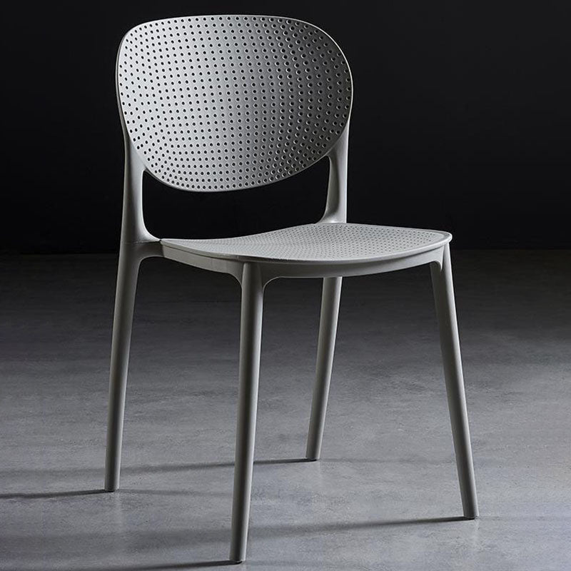 Silla lateral de comedor de cocina escandinava de plástico, silla con respaldo abierto