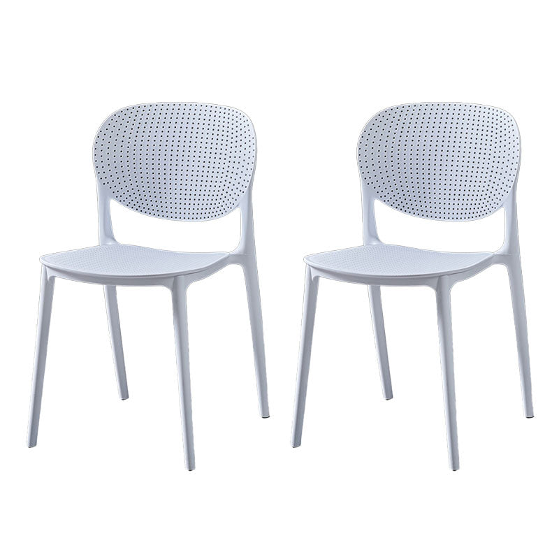 Silla lateral de comedor de cocina escandinava de plástico, silla con respaldo abierto