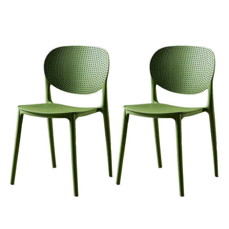 Silla lateral de comedor de cocina escandinava de plástico, silla con respaldo abierto