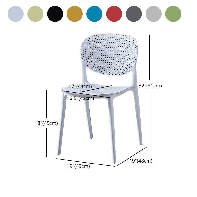 Silla lateral de comedor de cocina escandinava de plástico, silla con respaldo abierto