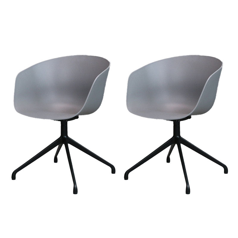 Silla de comedor de plástico giratoria con respaldo sólido moderno