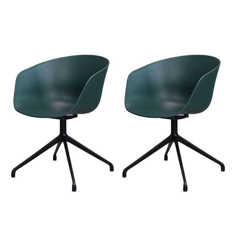 Silla de comedor de plástico giratoria con respaldo sólido moderno