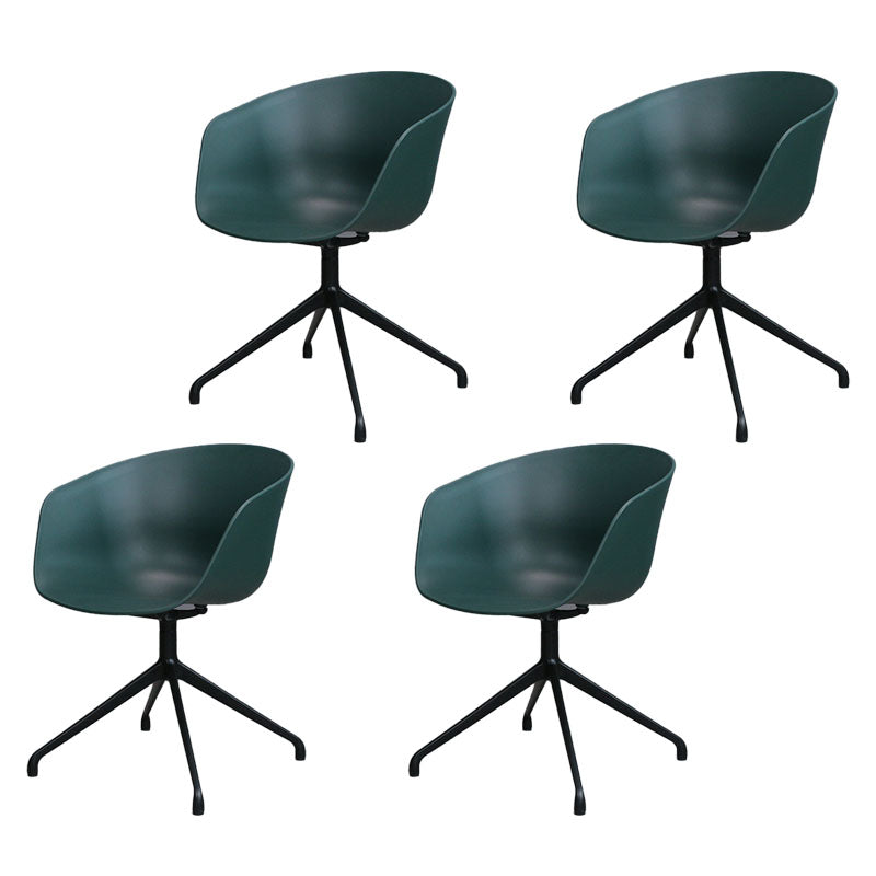 Silla de comedor de plástico giratoria con respaldo sólido moderno