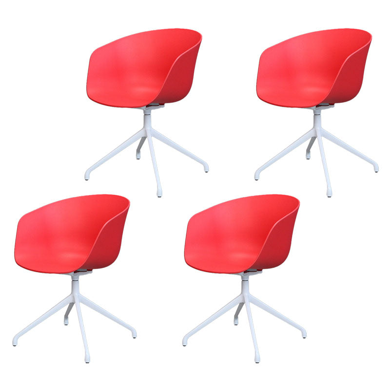 Silla de comedor de plástico giratoria con respaldo sólido moderno