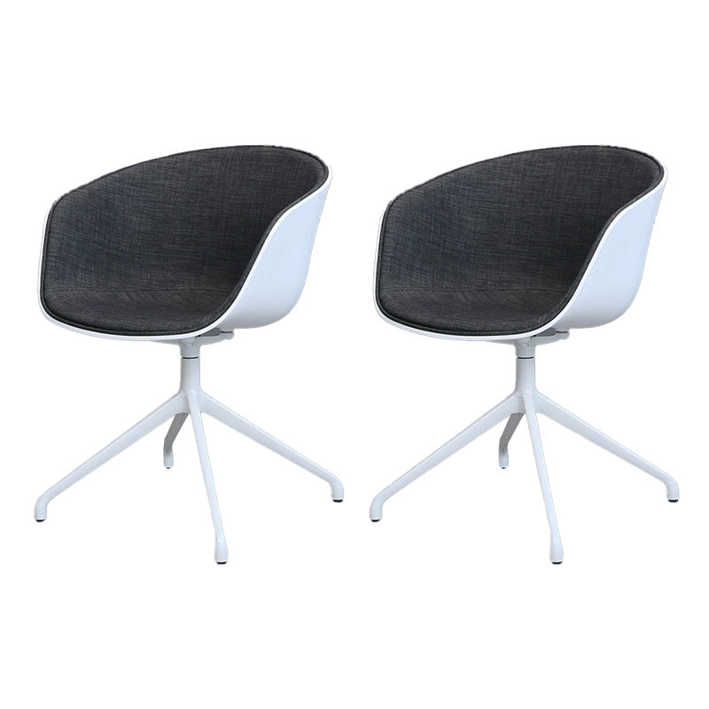 Silla de comedor de plástico giratoria con respaldo sólido moderno