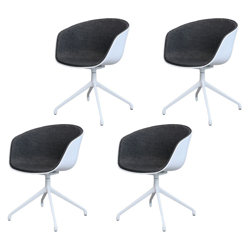 Silla de comedor de plástico giratoria con respaldo sólido moderno