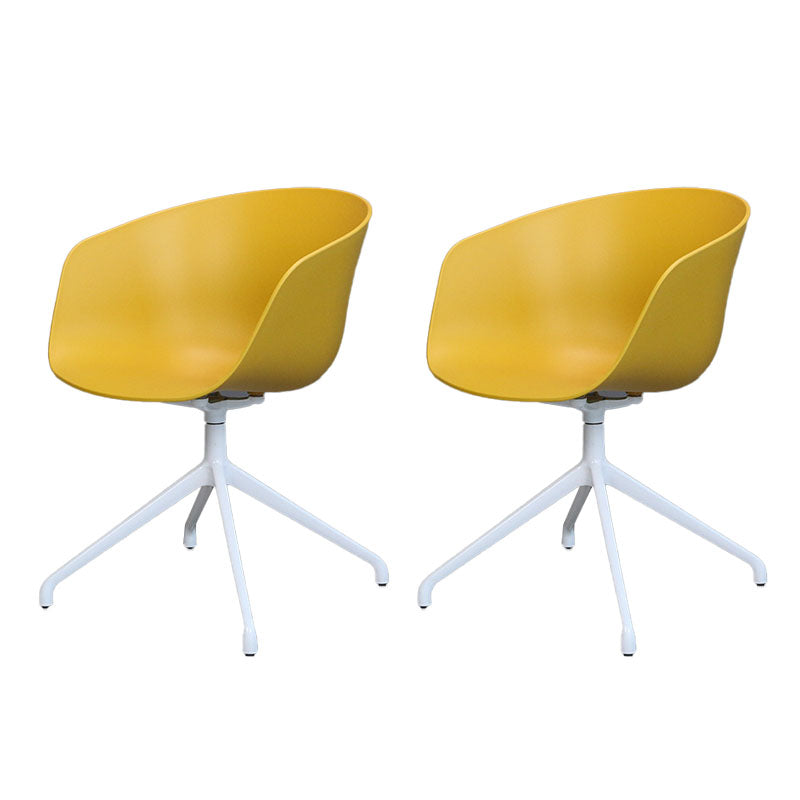 Silla de comedor de plástico giratoria con respaldo sólido moderno