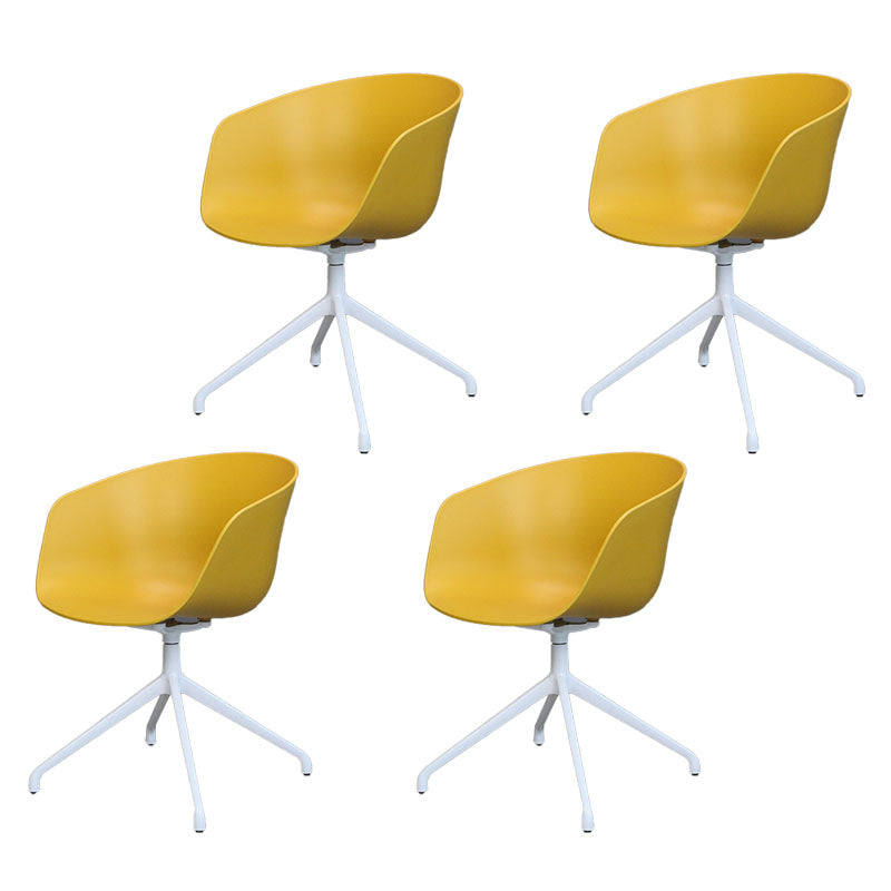 Silla de comedor de plástico giratoria con respaldo sólido moderno