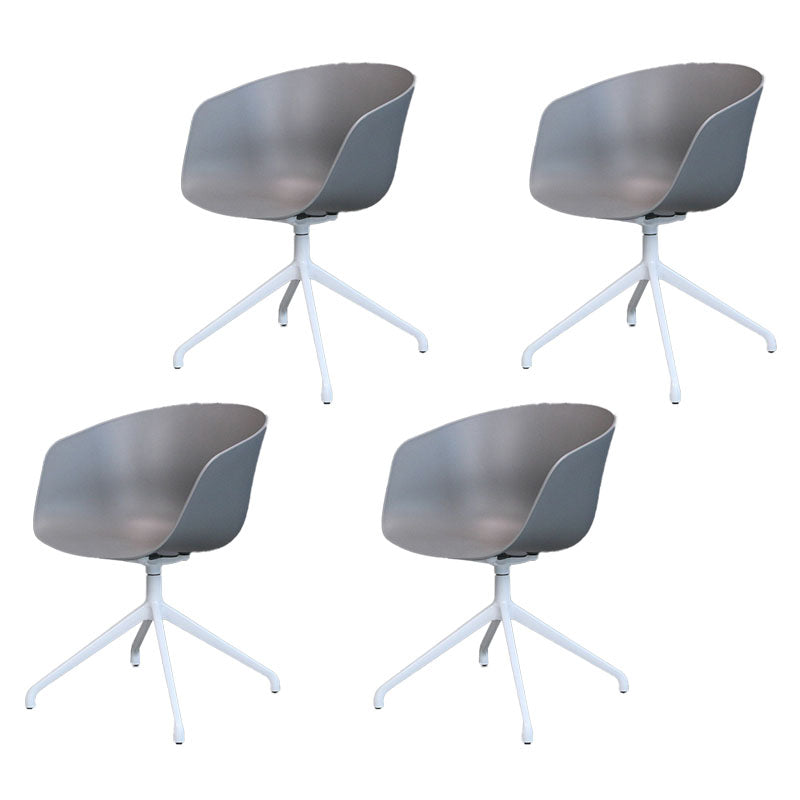 Silla de comedor de plástico giratoria con respaldo sólido moderno