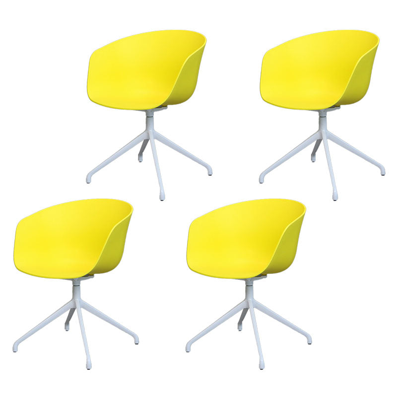 Silla de comedor de plástico giratoria con respaldo sólido moderno