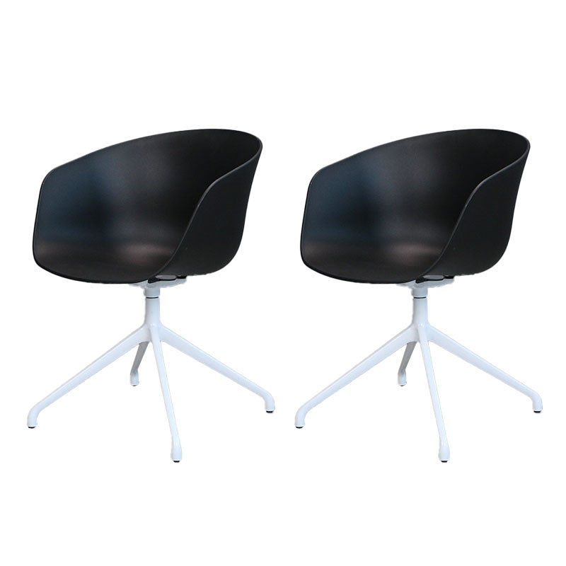 Silla de comedor de plástico giratoria con respaldo sólido moderno