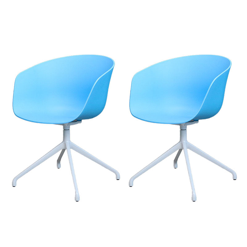 Silla de comedor de plástico giratoria con respaldo sólido moderno