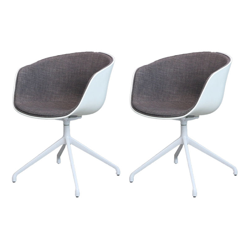 Silla de comedor de plástico giratoria con respaldo sólido moderno