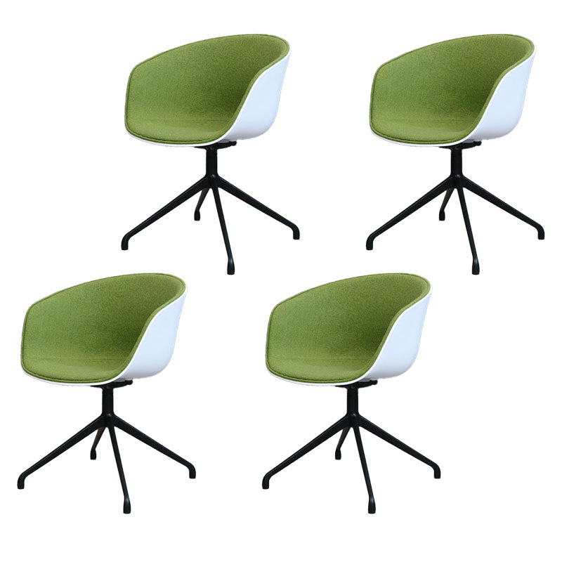 Silla de comedor de plástico giratoria con respaldo sólido moderno