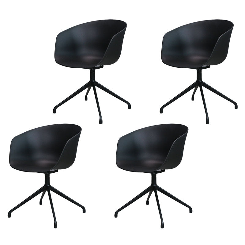 Silla de comedor de plástico giratoria con respaldo sólido moderno
