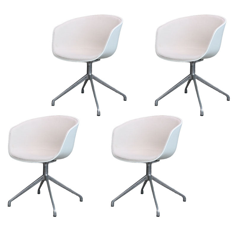 Silla de comedor de plástico giratoria con respaldo sólido moderno