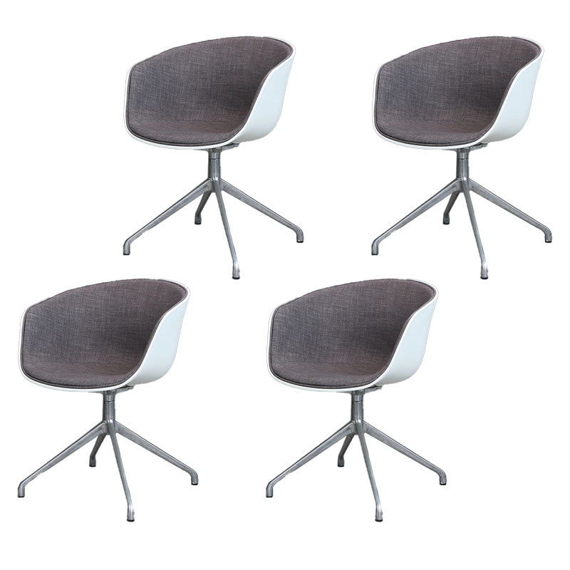Silla de comedor de plástico giratoria con respaldo sólido moderno
