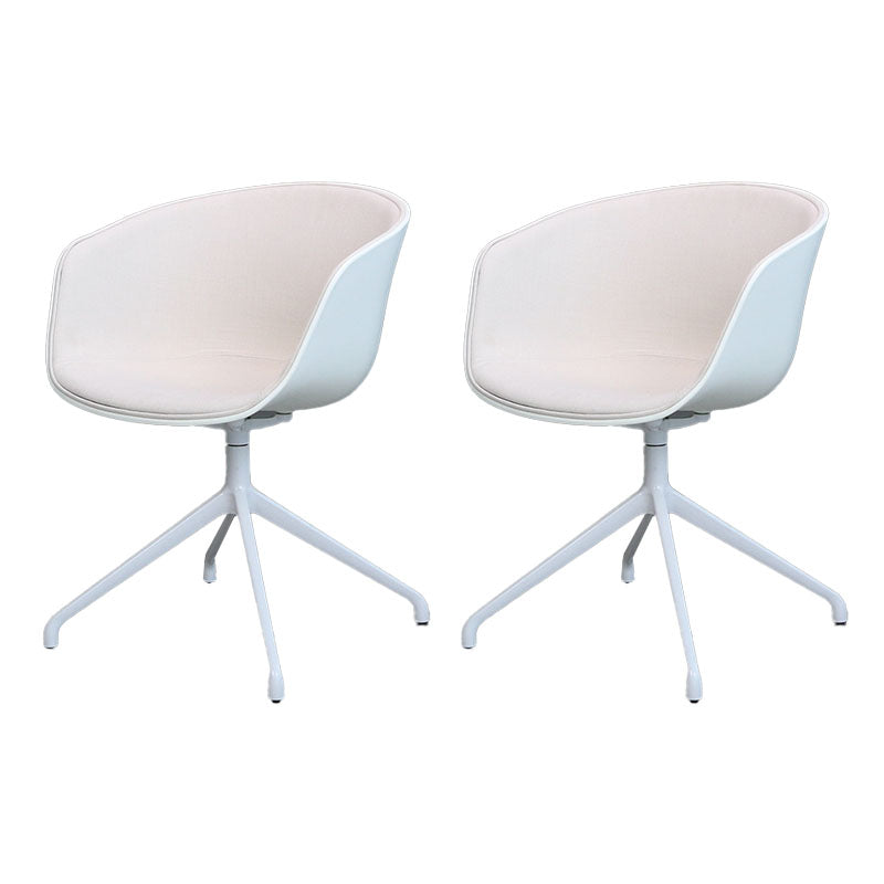 Silla de comedor de plástico giratoria con respaldo sólido moderno