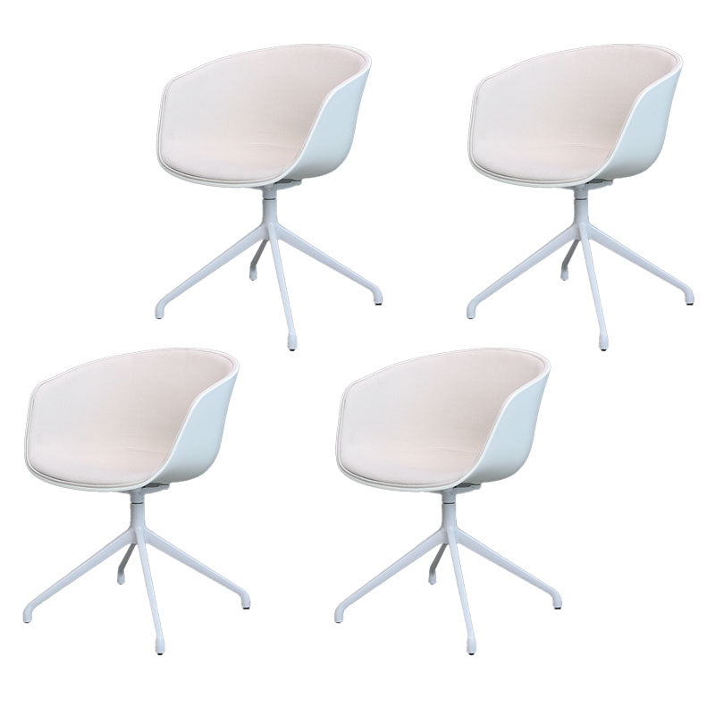 Silla de comedor de plástico giratoria con respaldo sólido moderno