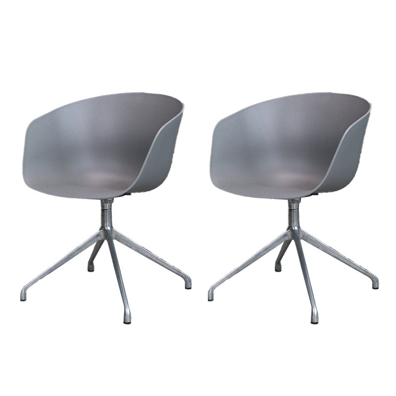 Silla de comedor de plástico giratoria con respaldo sólido moderno
