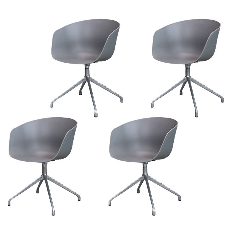 Silla de comedor de plástico giratoria con respaldo sólido moderno