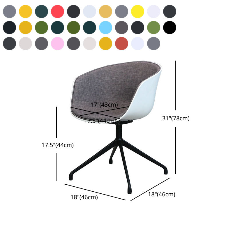 Silla de comedor de plástico giratoria con respaldo sólido moderno