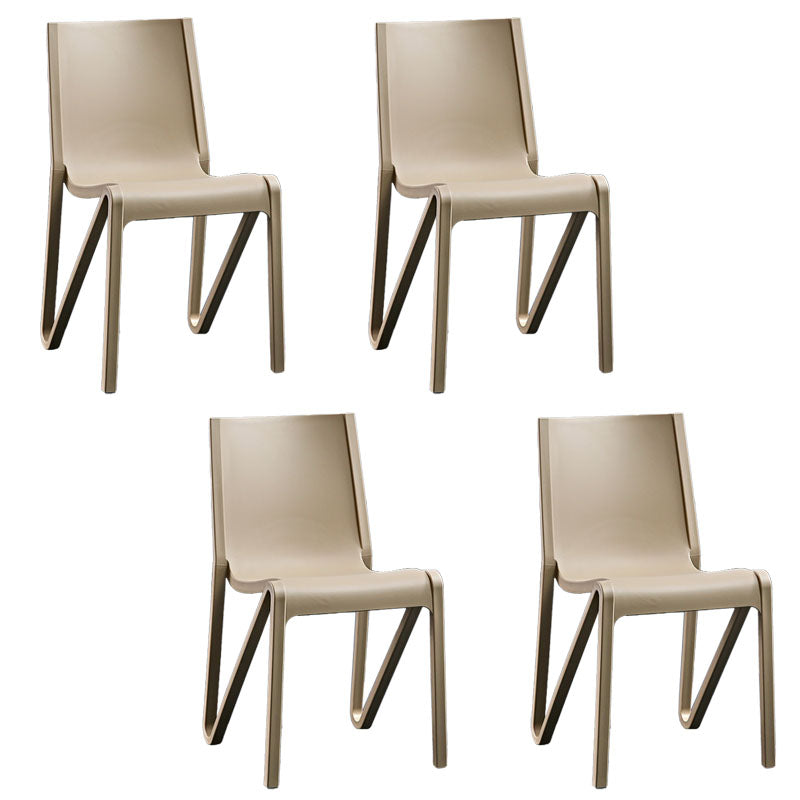Plastic Scandinavian Kitchen Dining Room Side Chair Solid Back Chair