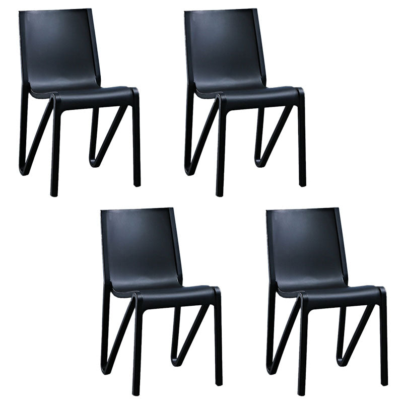 Plastic Scandinavian Kitchen Dining Room Side Chair Solid Back Chair