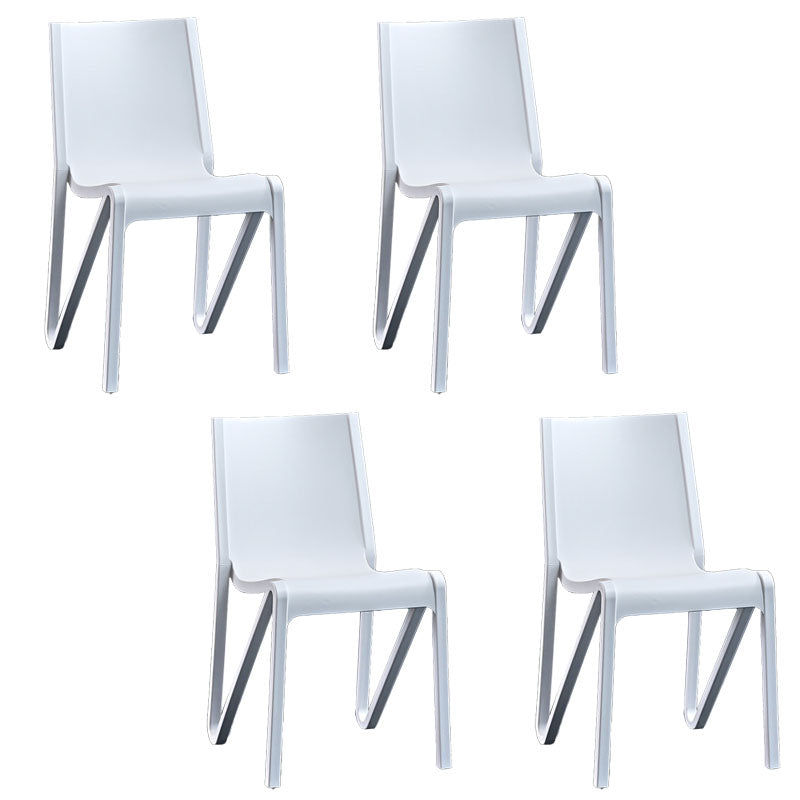 Plastic Scandinavian Kitchen Dining Room Side Chair Solid Back Chair
