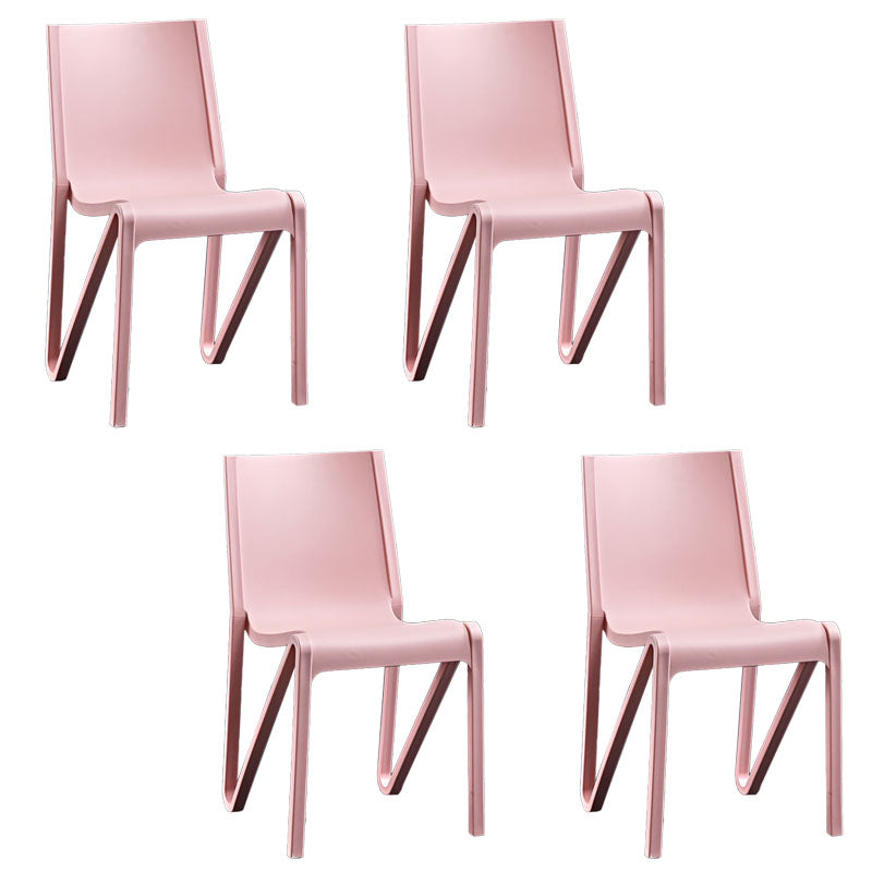 Plastic Scandinavian Kitchen Dining Room Side Chair Solid Back Chair