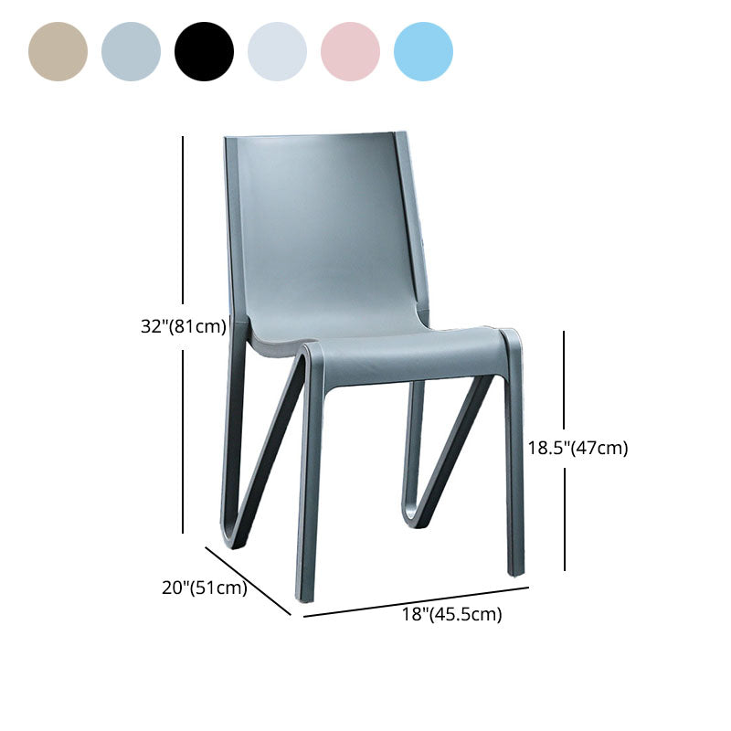 Plastic Scandinavian Kitchen Dining Room Side Chair Solid Back Chair