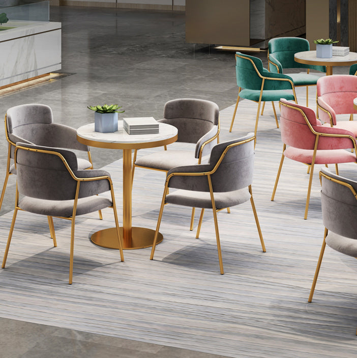 1/3/4/5 Pcs Metal Scandinavian Dining Room Set with Round Dinning Table Dinette Set