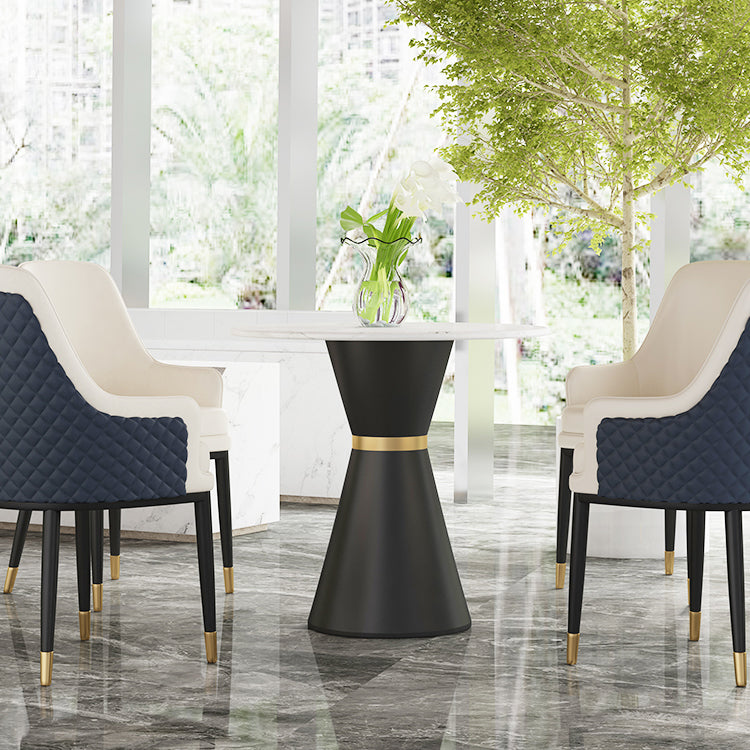 Glam 1/2/3/4/5 Pieces Dining Set Round Sintered Stone Dining Table Set