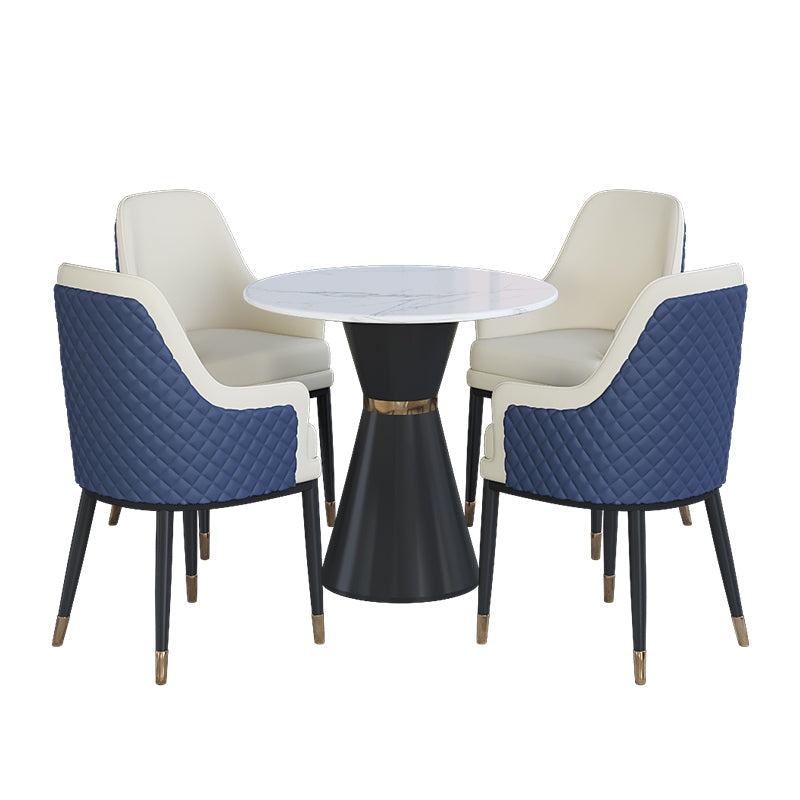 Glam 1/2/3/4/5 Pieces Dining Set Round Sintered Stone Dining Table Set