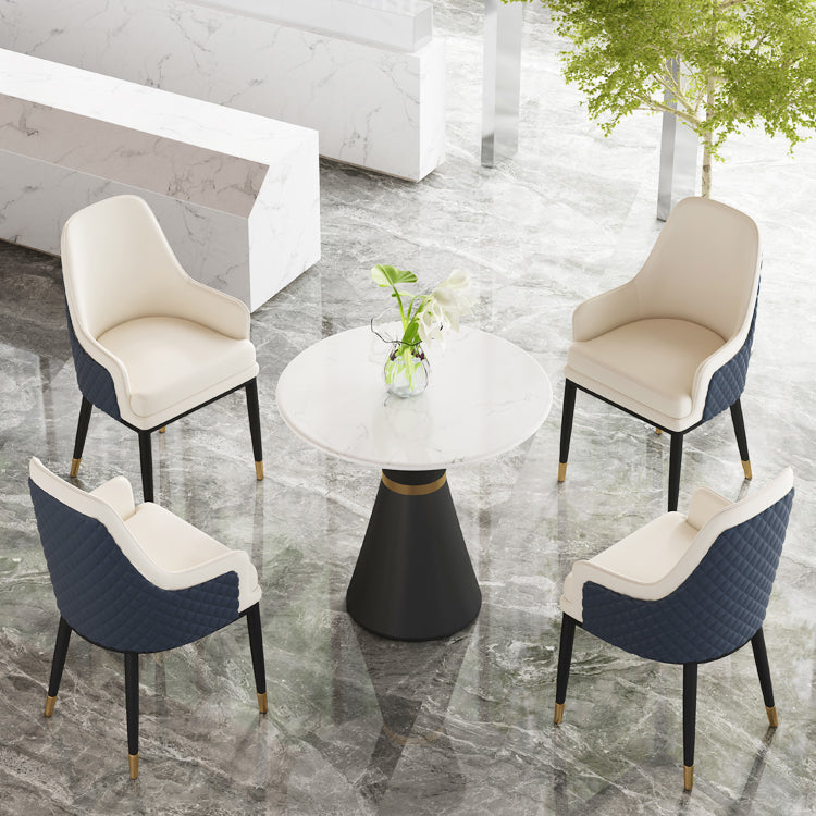 Glam 1/2/3/4/5 Pieces Dining Set Round Sintered Stone Dining Table Set