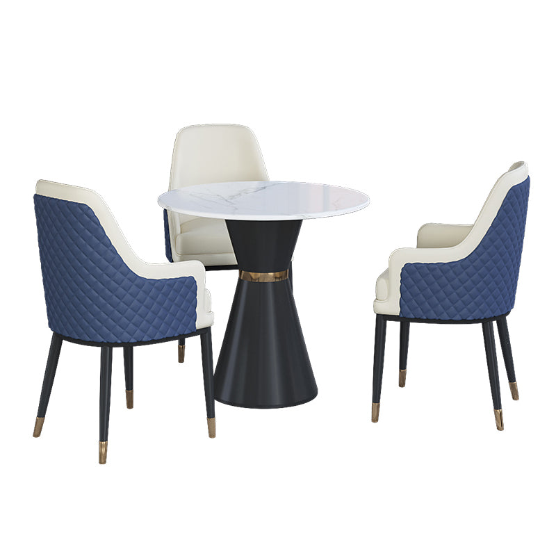 Glam 1/2/3/4/5 Pieces Dining Set Round Sintered Stone Dining Table Set