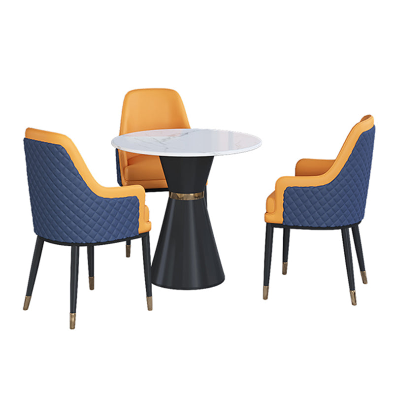 Glam 1/2/3/4/5 Pieces Dining Set Round Sintered Stone Dining Table Set