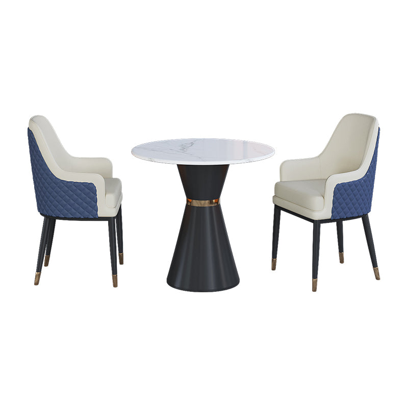 Glam 1/2/3/4/5 Pieces Dining Set Round Sintered Stone Dining Table Set