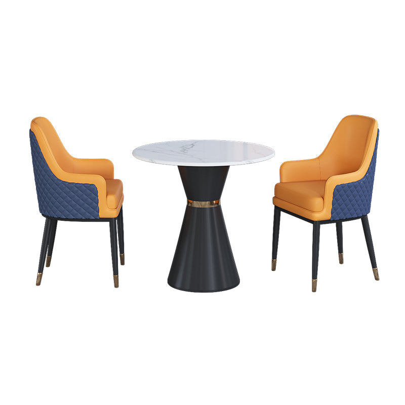 Glam 1/2/3/4/5 Pieces Dining Set Round Sintered Stone Dining Table Set