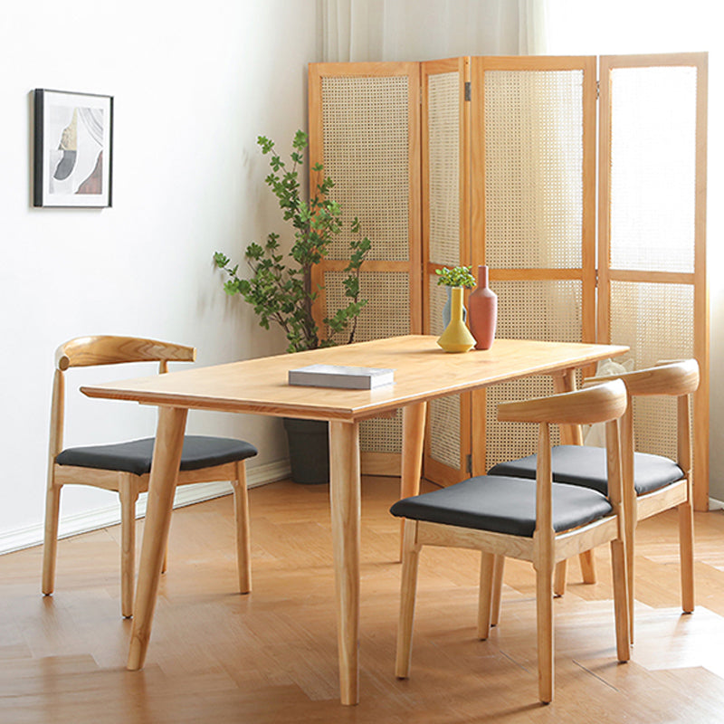 Modern 1/2/3/4/5/7 Pieces Rectangle Dining Set Solid Wood Dining Table with Chairs