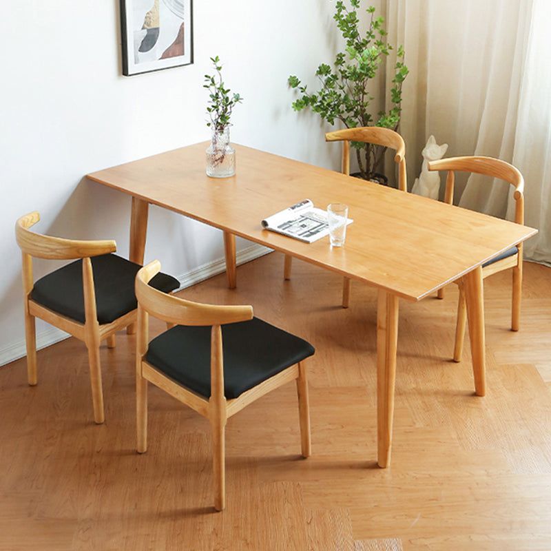 Modern 1/2/3/4/5/7 Pieces Rectangle Dining Set Solid Wood Dining Table with Chairs