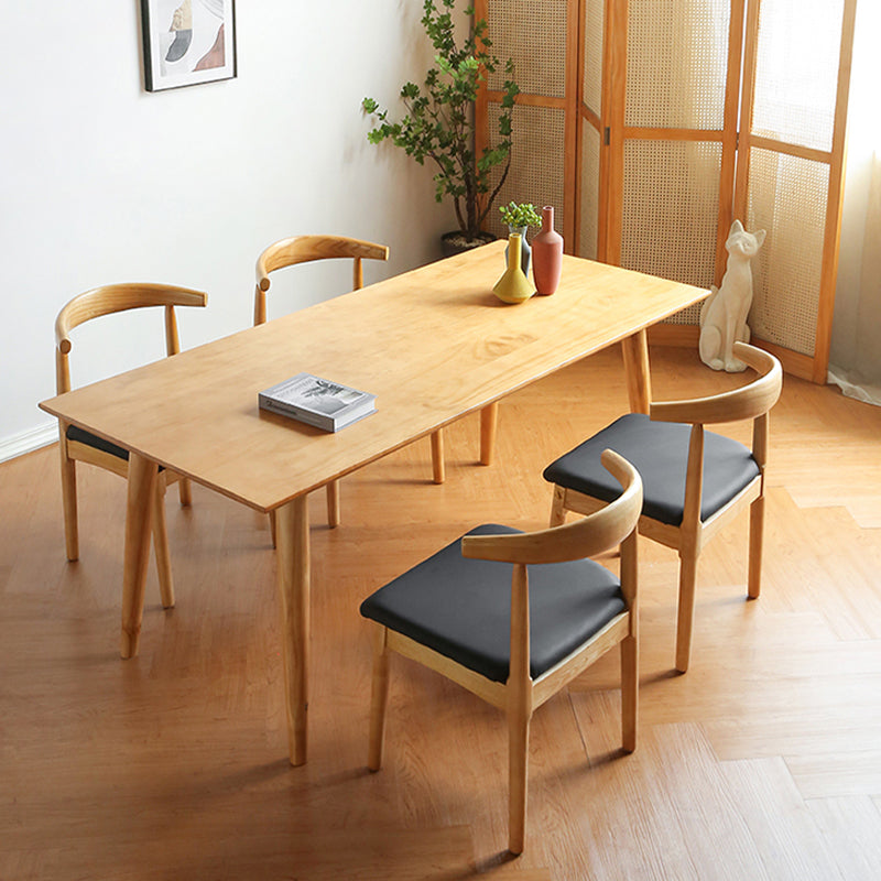 Modern 1/2/3/4/5/7 Pieces Rectangle Dining Set Solid Wood Dining Table with Chairs